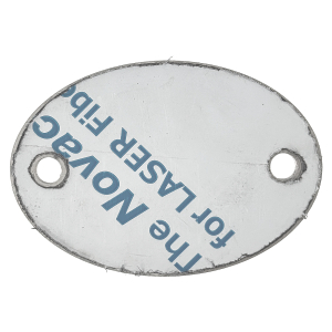 Edelstahlronde oval, geschliffen, V2A und mit 2 Loch