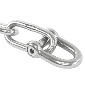 Edelstahl Rundschäkel 8 mm mit Innensechskant an einer Kette