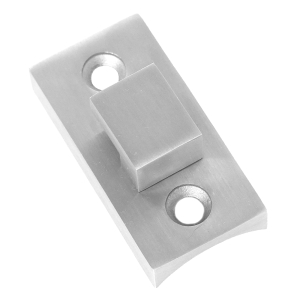 Türriegel für ein Gartentor aus Edelstahl V4A für die Montage an einem 42,4 mm Rohr