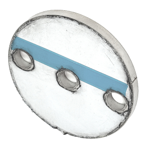 Ronde Edelstahl - einseitig geschliffen - 3 Bohrungen - 80 x 6 mm