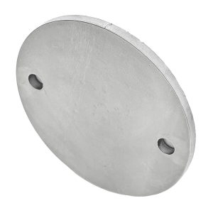 Geschliffene Edelstahl Ronden mit 120 x 6 mm und 2 Bohrungen