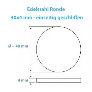 Technisches Datenblatt der Edelstahl Ronde 40 x 4 mm