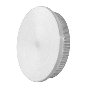 Flache Edelstahl Einschlagkappe massiv für 33,7 mm Rohrdurchmesser