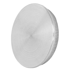 Edelstahl Abschlusskappe flach massiv und für 42,4 mm Rohre