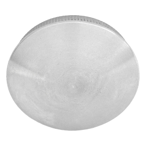 Gewölbte Endkappe aus massivem Edelstahl mit Rändelung für Rohre mit 42,4 mm Durchmesser