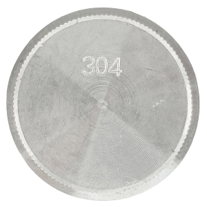 Unterseite der 42,4 mm Endkappe  aus Edelstahl - flach und massiv