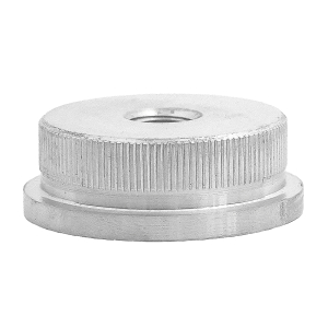 Endkappe Edelstahl mit M8 Gewinde massiv und für 33,7 mm Rohre