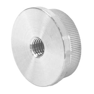 Edelstahl Endkappe flach mit M8 Gewinde für Rohre 33,7 x 2 mm