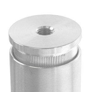 Halb montierte Edelstahl Endkappe für 33,7 mm Rohr - flach und massiv