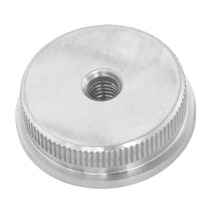 Endkappe flach mit M8 Gewinde für 42,4 x 2 mm Rohre - vollmassiv