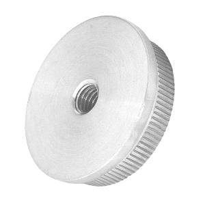 Massive Edelstahl Endkappe flach mit M8 Gewinde - für Rohre mit dem Durchmesser 42,4 mm