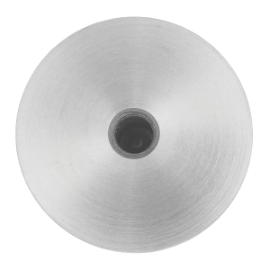 Nahaufnahme der Oberseite der flachen Endkappe mit M8 Gewinde für 42,4 mm Rohre