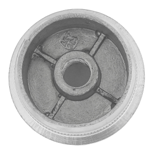 Flache Edelstahl Endkappe für 33,7 mm mit geschliffener Oberfläche und M8 Gewinde