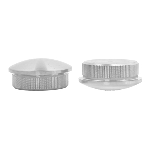 Edelstahl Endkappe für 33,7 x 2,0 mm Rohre - vollmassiv und gewölbt