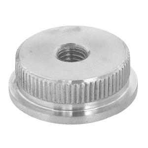 Gewölbte Edelstahl Endkappe mit M8 Innengewinde - 33,7 mm Rohre