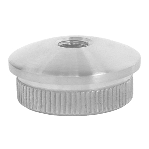 vollmassive Edelstahl Endkappe gewölbt mit M8 Gewinde für Rohr 33,7 x 2,0 mm aus V2A