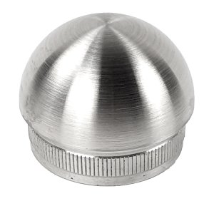 Edelstahl Endkappe halbrund hohl für Rohr 42,4 mm