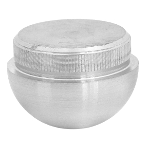 Endkappe halbrund aus Edelstahl massiv und für 33,7 mm Rohre
