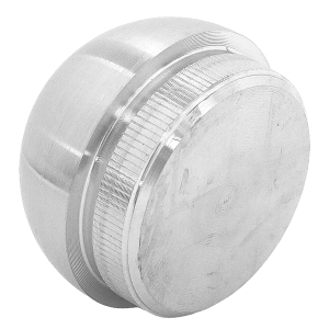 Edelstahl Abschlusskappe halbrund, für 33,7 mm Rohre und aus Vollmaterial