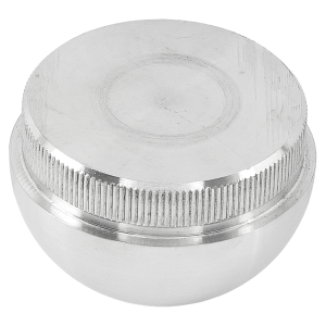 Unterseite der massiven 48,3 mm Endkappe aus Edelstahl V2A