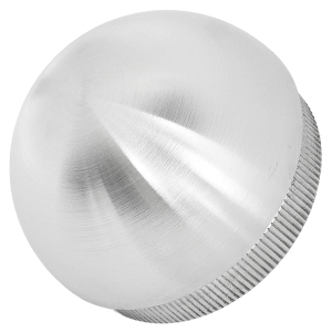 Seitenansicht der massiven Edelstahl Endkappe mit 48,3 mm Durchmesser