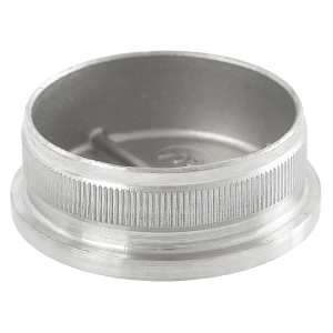 Flache Abschlusskappe aus Edelstahl und für 42 mm Rohrdurchmesser