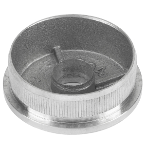 Unterseite der hohlen Endkappe mit DG Bohrung 12,1 mm für 42,4 x 2,0 mm Rohre