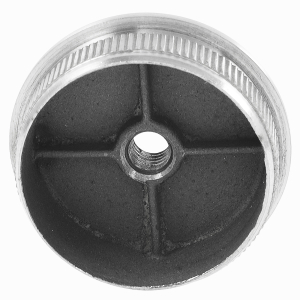 Rückseite der Hohlkappe aus Edelstahl mit 48,3 mm und M8 Gewinde