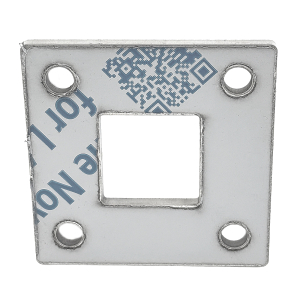 Edelstahl Fußplatte 100 x 100 x 6 mm für 40 x 40 mm Vierkantrohr
