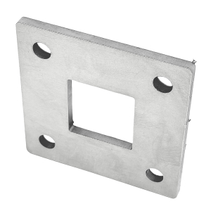 Fußplatte für Pfostenrohr 40 x 40 mm - Edelstahl V2A und einseitig geschliffen
