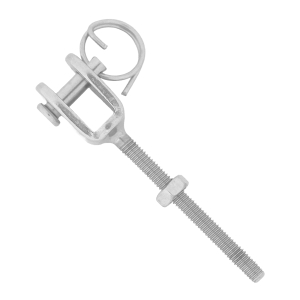 Gabelterminal mit M4 Rechtsgewinde aus Edelstahl A4 - komplettes Set