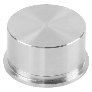 Unterseite der massiven Endkappe mit M8 Gewinde und Flachsenkung für 12 mm Stift