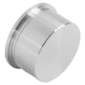 Gewölbte Edelstahl Endkappe mit M8, Flachsenkung und passend für 42,4 mm Rohre