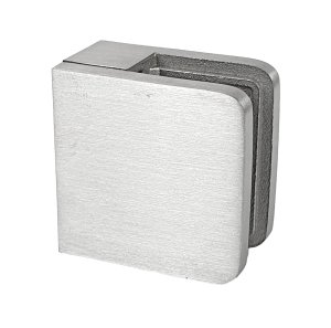 Glasklemme Edelstahl 45 x 45 mm 