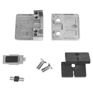 Einzelteile Glashalter Edelstahl mit Sicherung und Stift flach