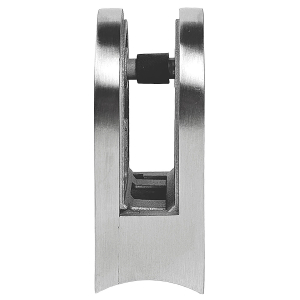 Draufsicht VA Glasklemme Glashalterung 63 x 45 mm für Rohr 48 mm