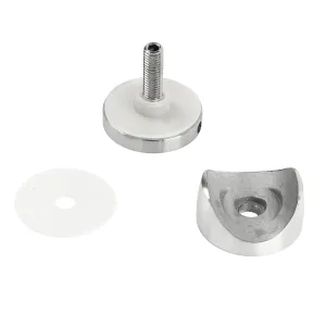 Glaspunkthalter 50 mm - auseinandergebaut mit Aufsatz für 42,4 mm Rohre