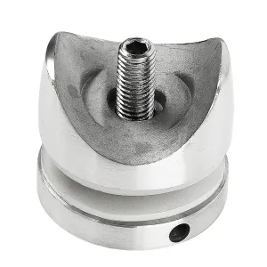 Edelstahl Glaspunkthalter mit 50 mm Durchmesser und für 42,4 mm Rohre