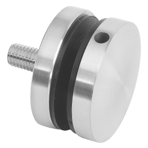 Edelstahl Glasplattenhalter mit M10, 50 mm Durchmesser und geradem Ansatz