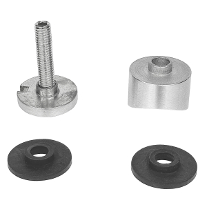 Glaspunkt Halter Edelstahl M8 rund für Rohre 42mm mit Gummis