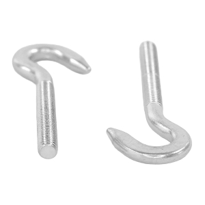Zwei Edelstahl Hakenschrauben mit Rechtsgewinde und M4