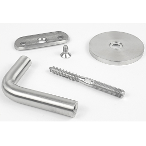 Einzelteile des Edelstahl Handlaufhalter mit Stockschraube für Rohr 42 mm