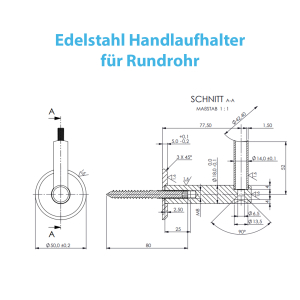 Handlaufhalter für Rundrohr