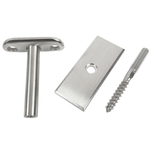 Einzelteile Edelstahl Handlauf Stütze 33,7 mm mit rechteckiger Ronde