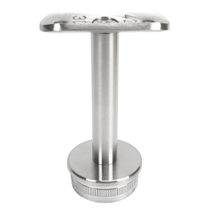 Handlaufstütze starr 42,4 x 2,0 mm mit Anschraubplatte 33,7 mm - 42,4 mm - 48,3 mm - flach