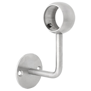 Handlaufträger Edelstahl mit Ring - 2 Loch Befestigung - 42,4 mm oder 33,7 mm