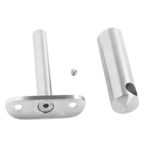 zerlegter Handlaufhalter für 42,4 mm Pfosten und 33,7 mm Anschraubplatte