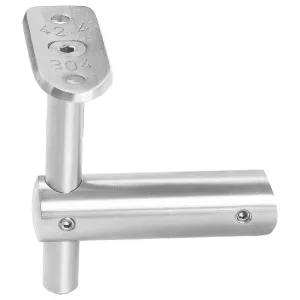 Seitenansicht des Handlaufhalter Edelstahl für 42,4 mm Rohre - verstellbar