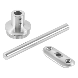 Einzelteile des Edelstahl Rohraufsatz für 42,4 x 2,0 mm Rohre