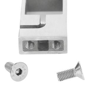 Edelstahl Klemmhalterung Vierkantrohr in der Größe 40 x 40 mm
